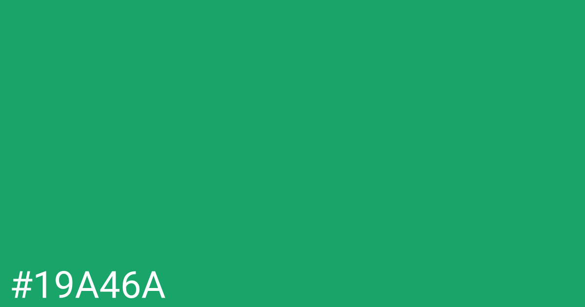 Hex color #19a46a graphic