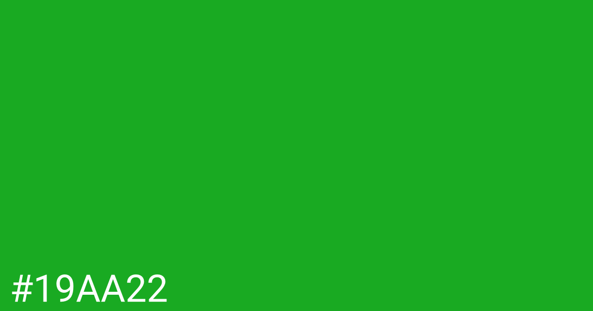Hex color #19aa22 graphic