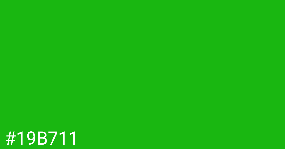 Hex color #19b711 graphic