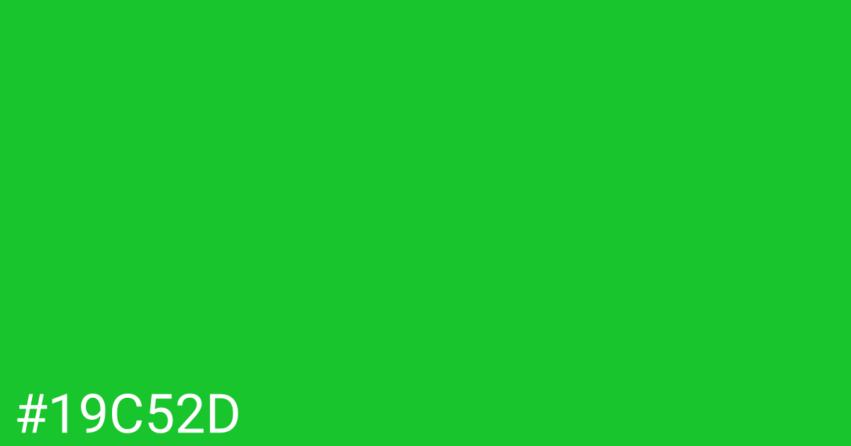 Hex color #19c52d graphic