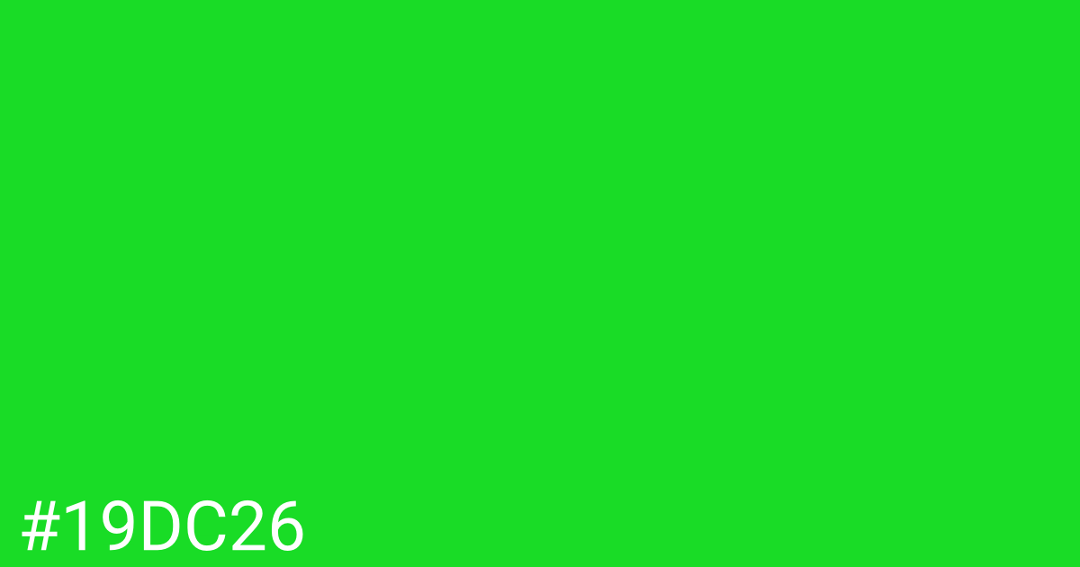Hex color #19dc26 graphic