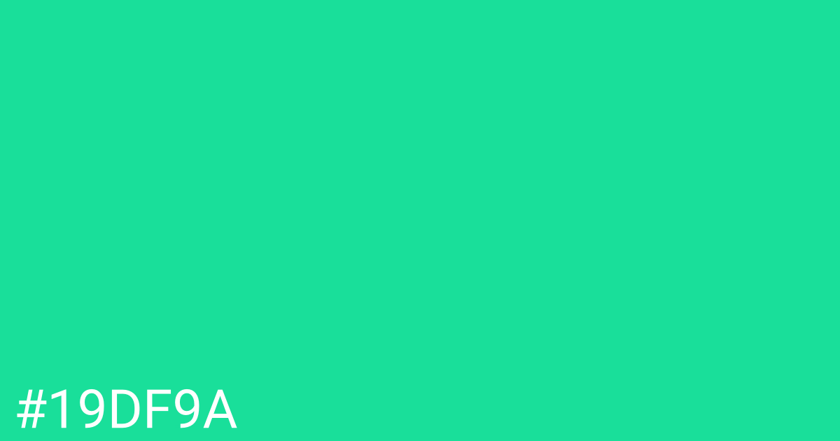 Hex color #19df9a graphic