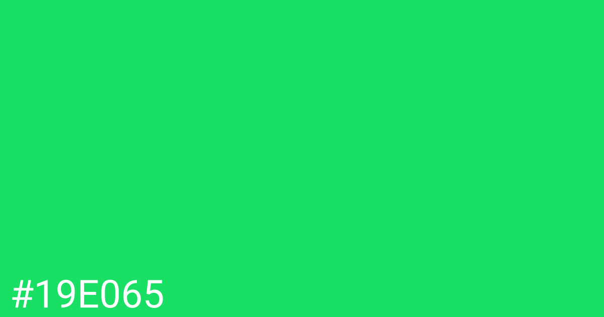 Hex color #19e065 graphic