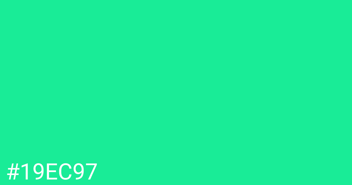 Hex color #19ec97 graphic