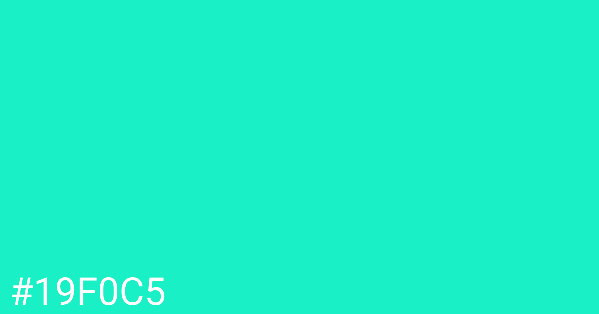 Hex color #19f0c5 graphic