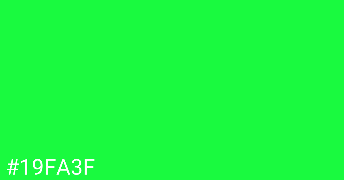 Hex color #19fa3f graphic