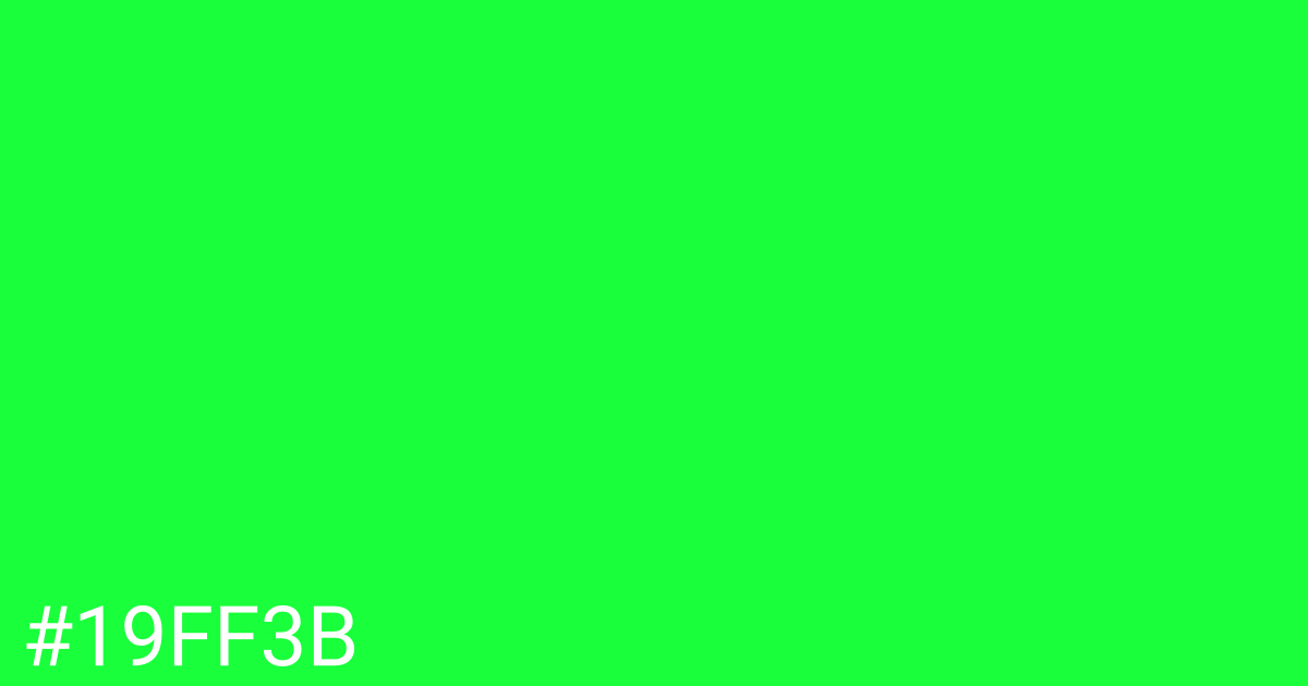 Hex color #19ff3b graphic