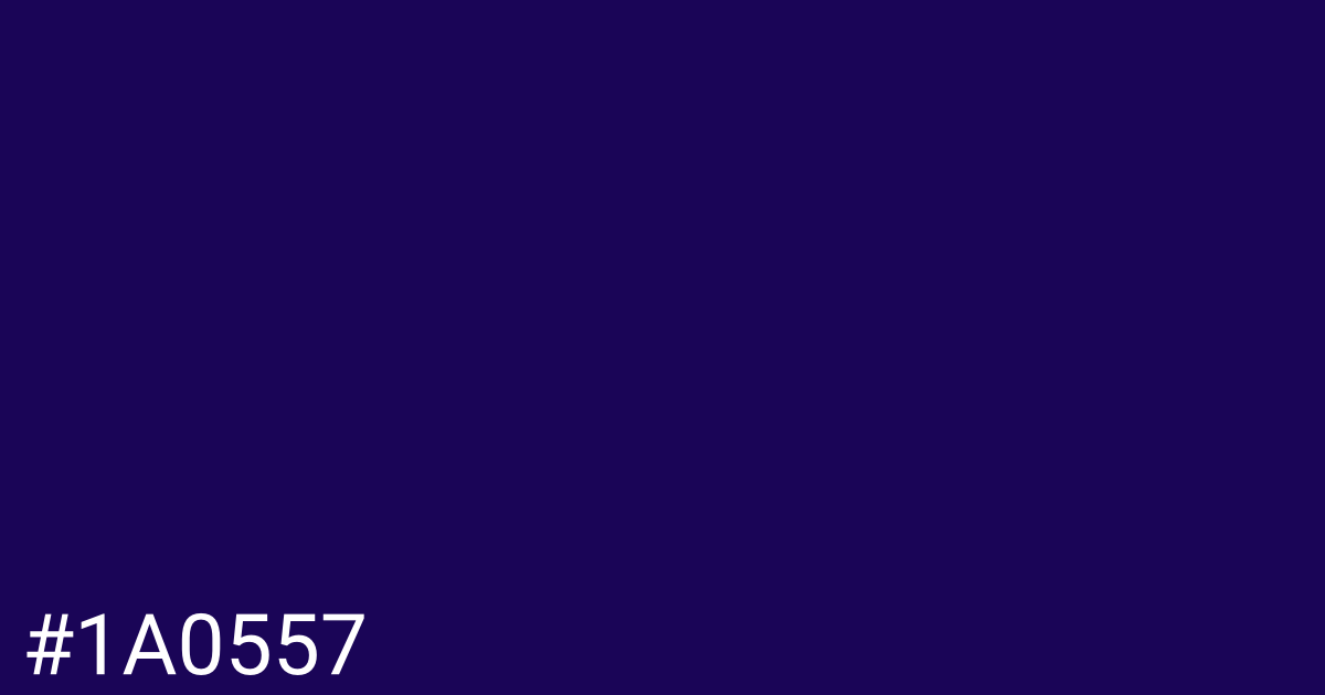 Hex color #1a0557 graphic