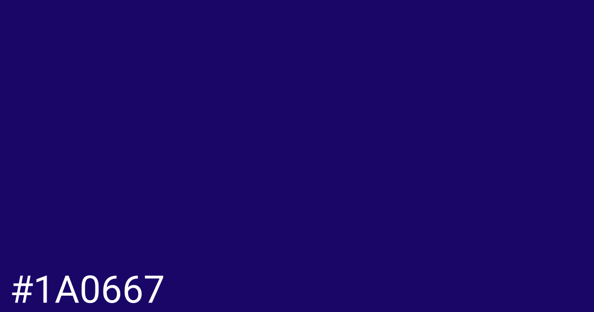 Hex color #1a0667 graphic
