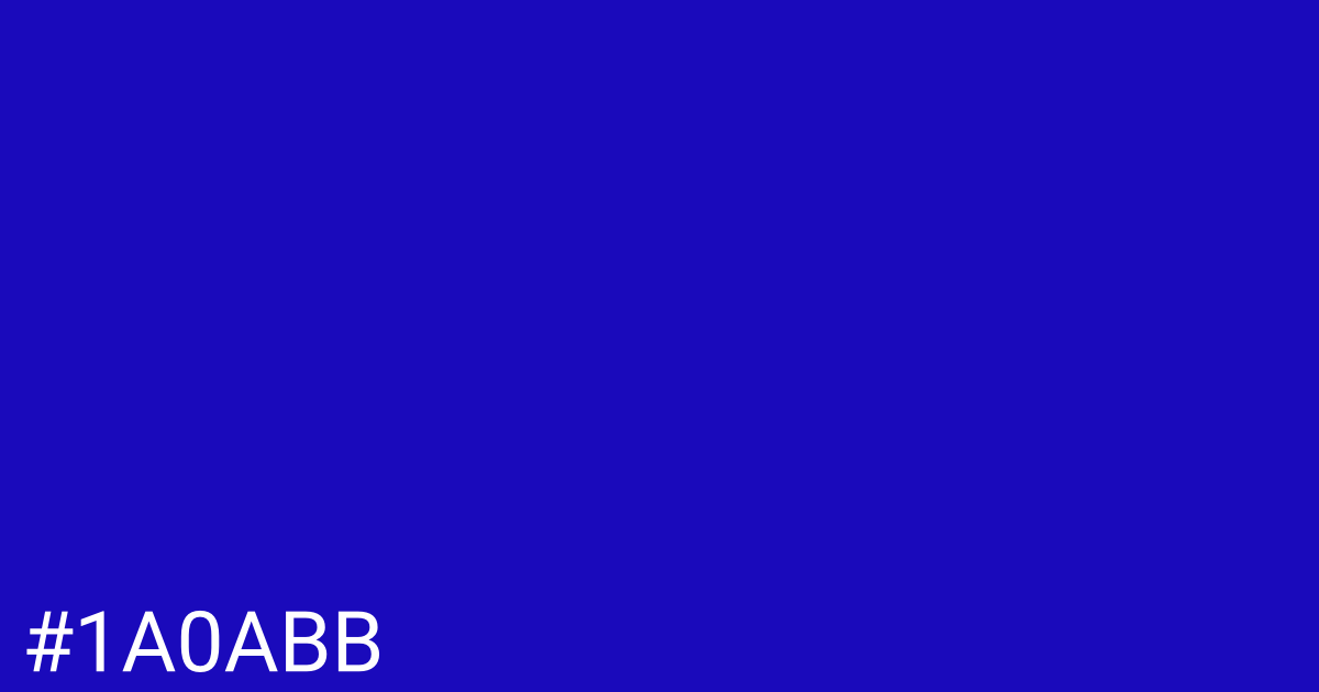 Hex color #1a0abb graphic