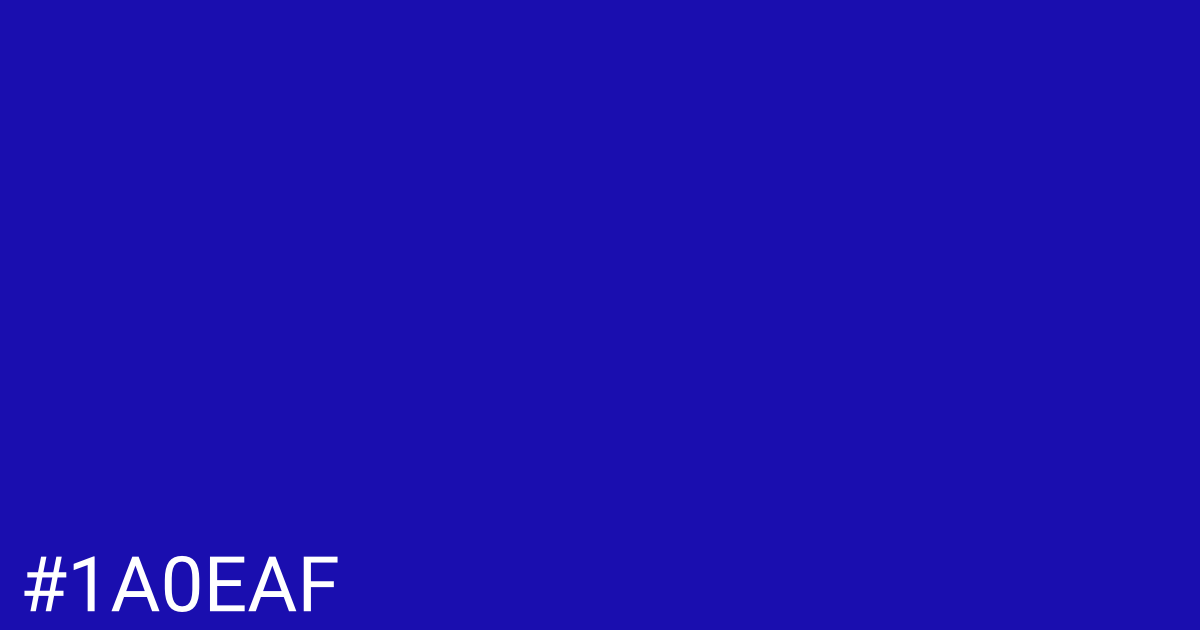 Hex color #1a0eaf graphic