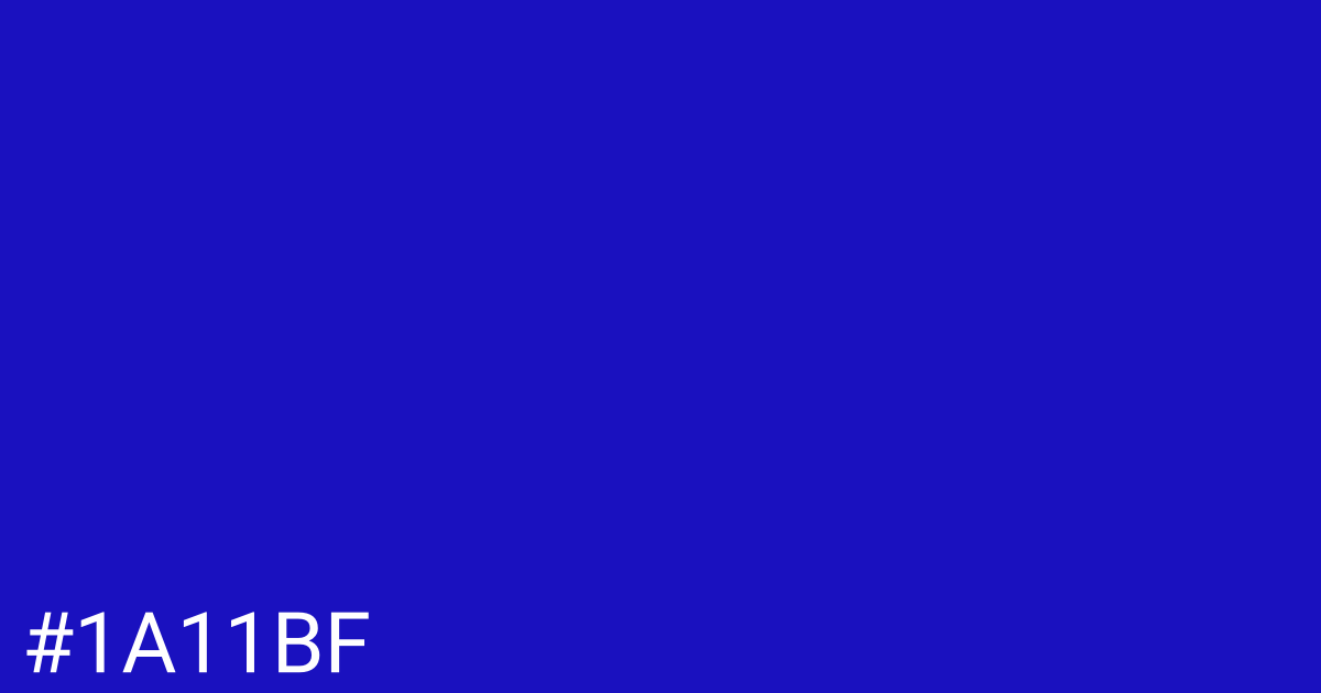 Hex color #1a11bf graphic