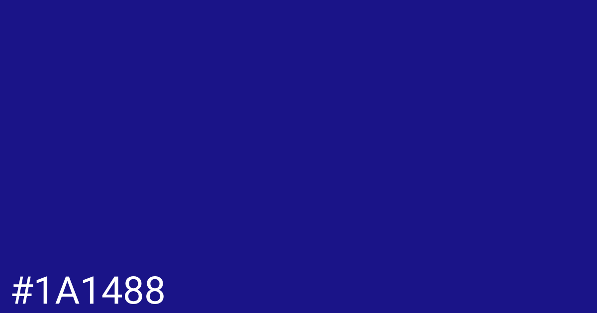 Hex color #1a1488 graphic