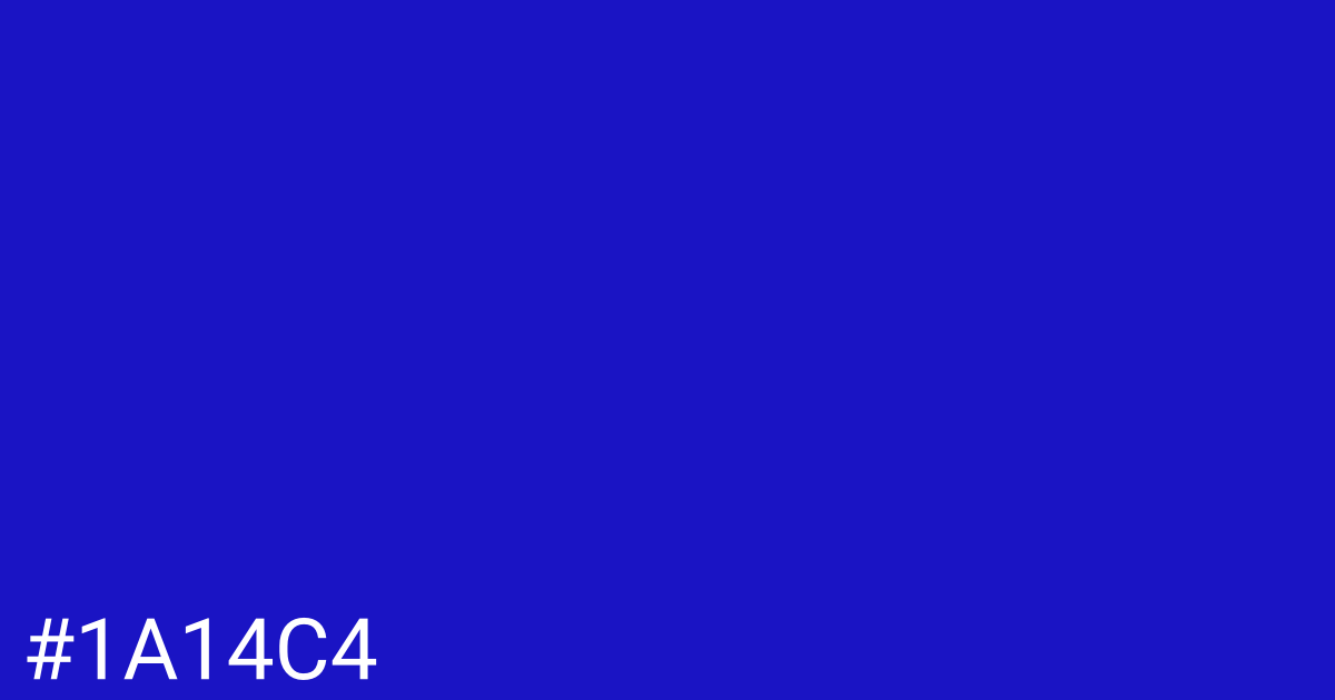 Hex color #1a14c4 graphic