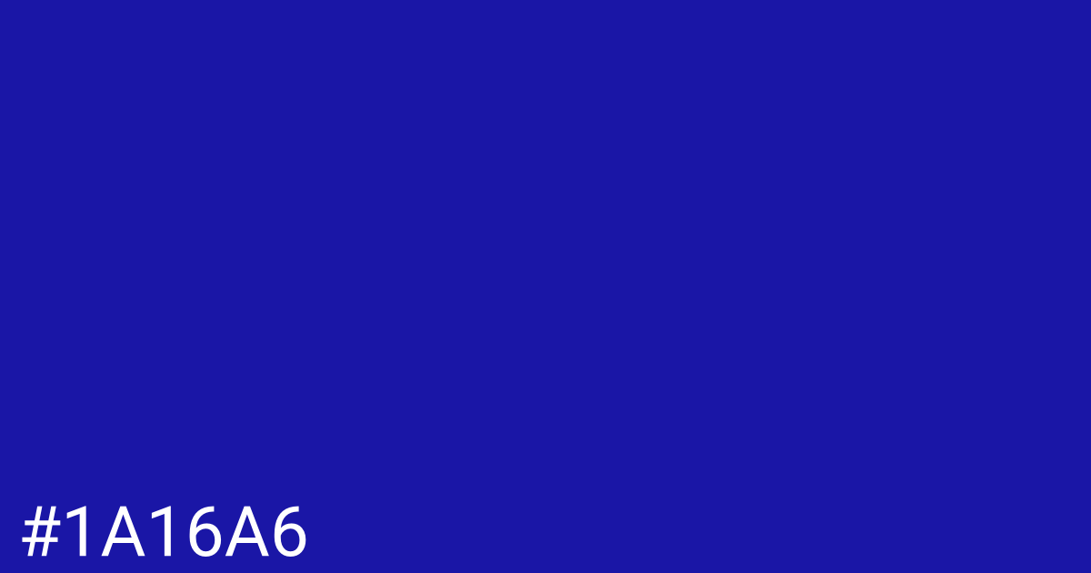 Hex color #1a16a6 graphic