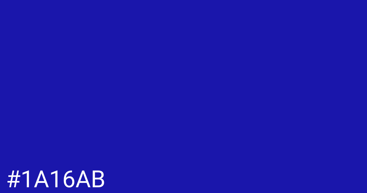 Hex color #1a16ab graphic