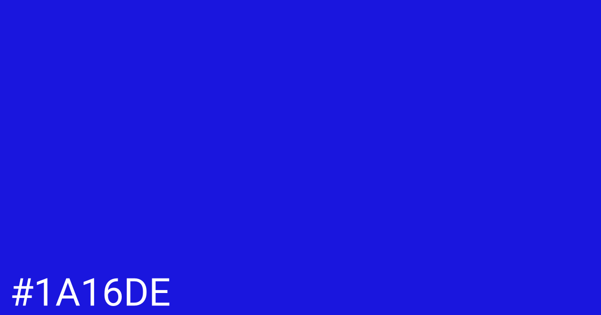 Hex color #1a16de graphic