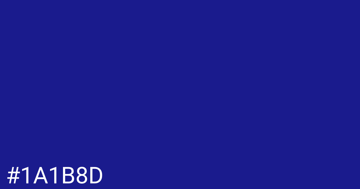 Hex color #1a1b8d graphic