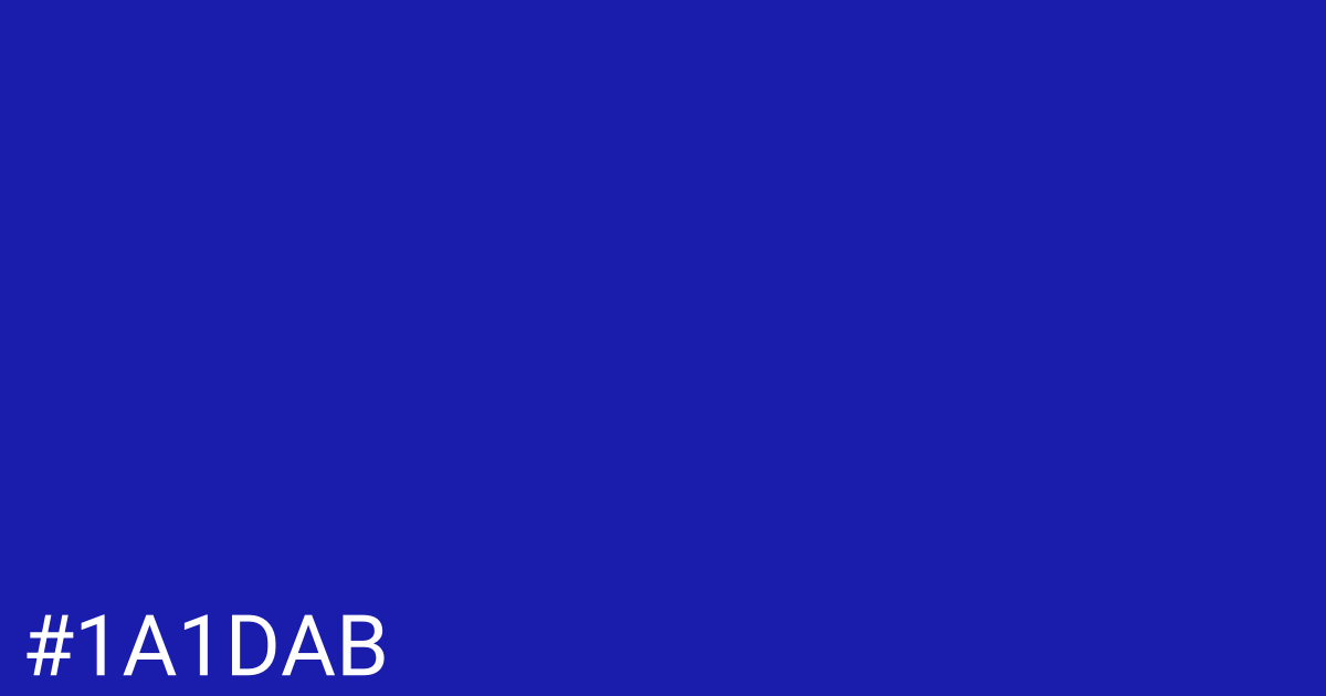 Hex color #1a1dab graphic