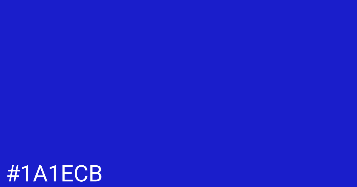 Hex color #1a1ecb graphic