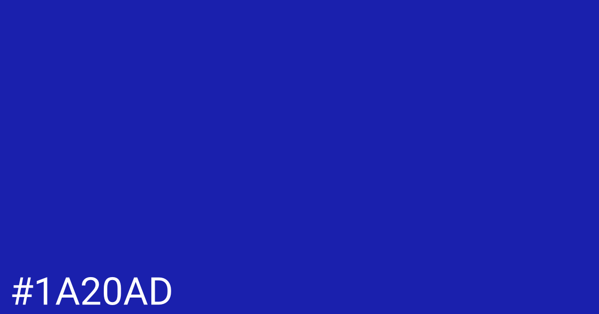 Hex color #1a20ad graphic