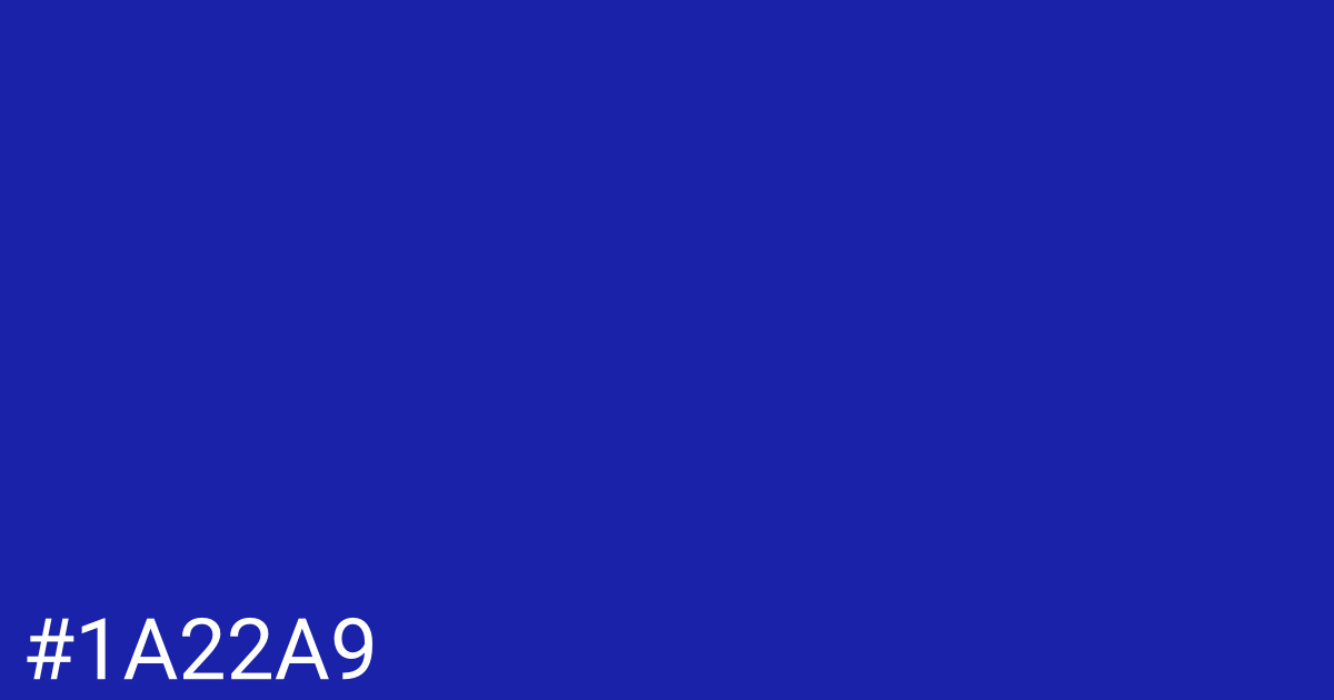 Hex color #1a22a9 graphic
