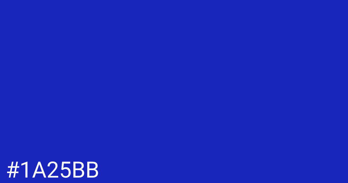 Hex color #1a25bb graphic