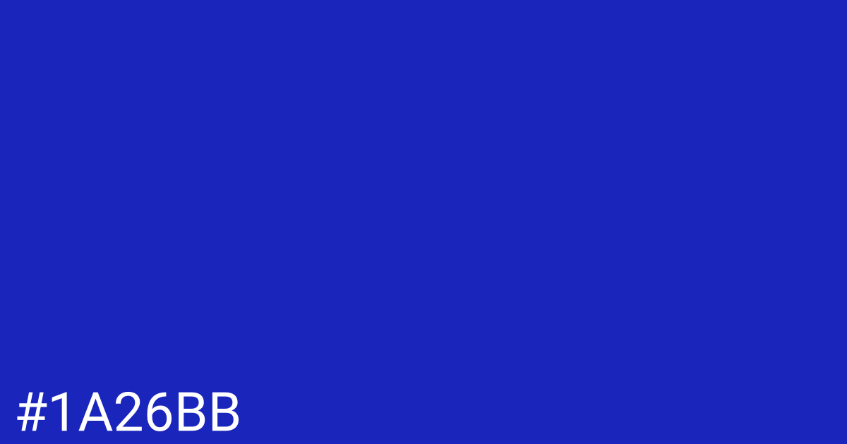 Hex color #1a26bb graphic