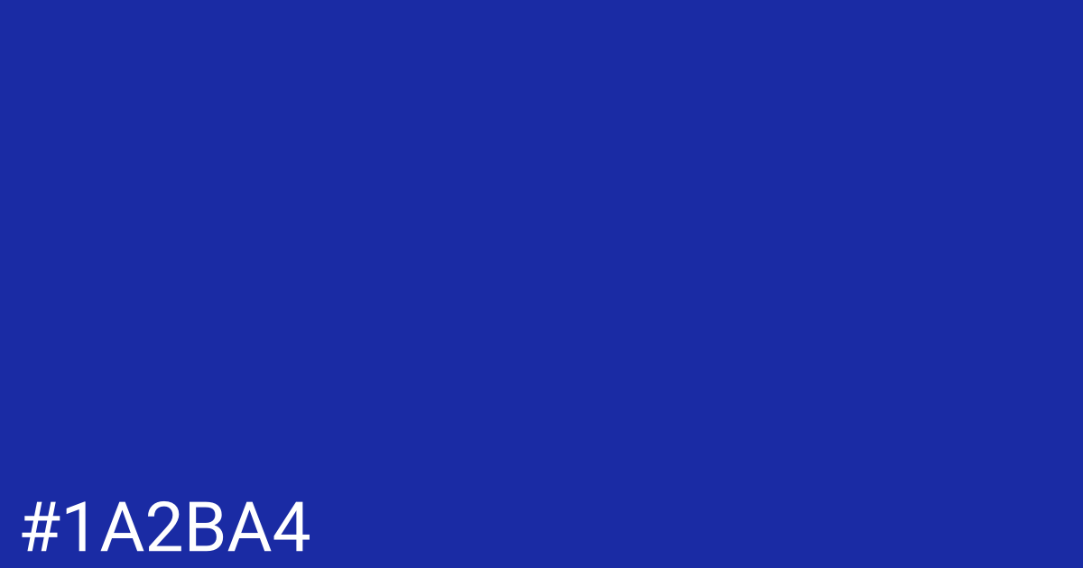 Hex color #1a2ba4 graphic