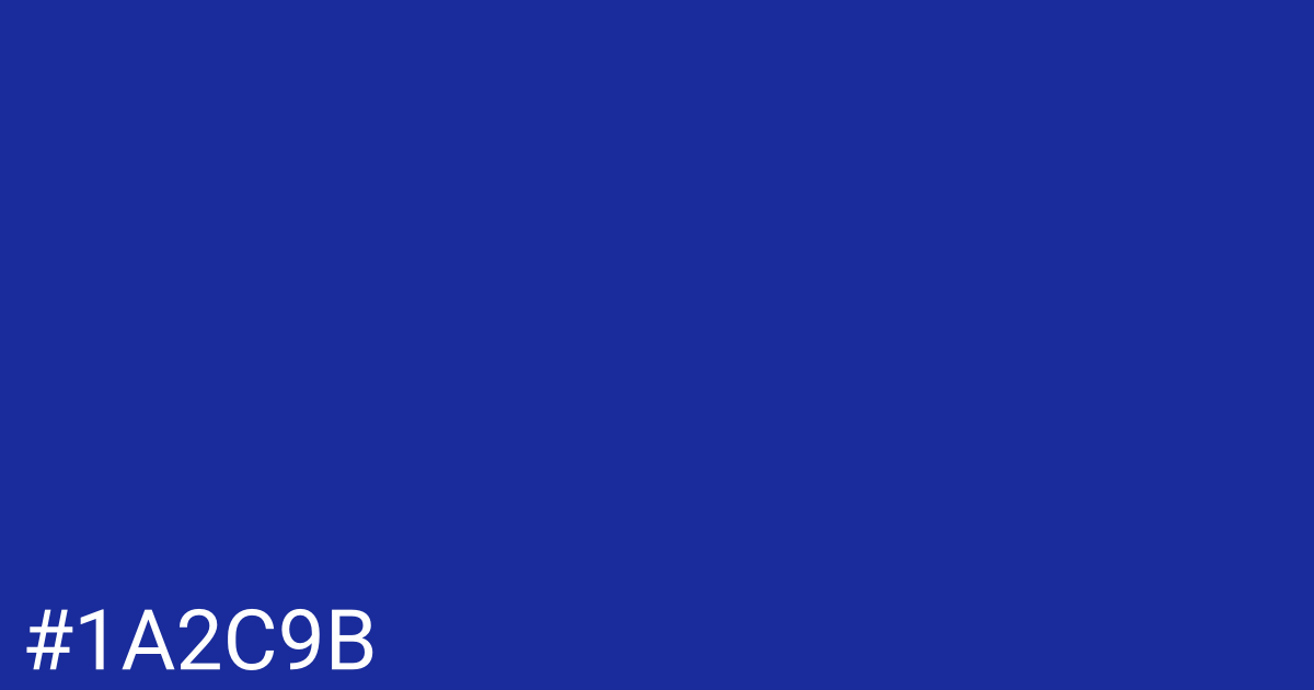 Hex color #1a2c9b graphic