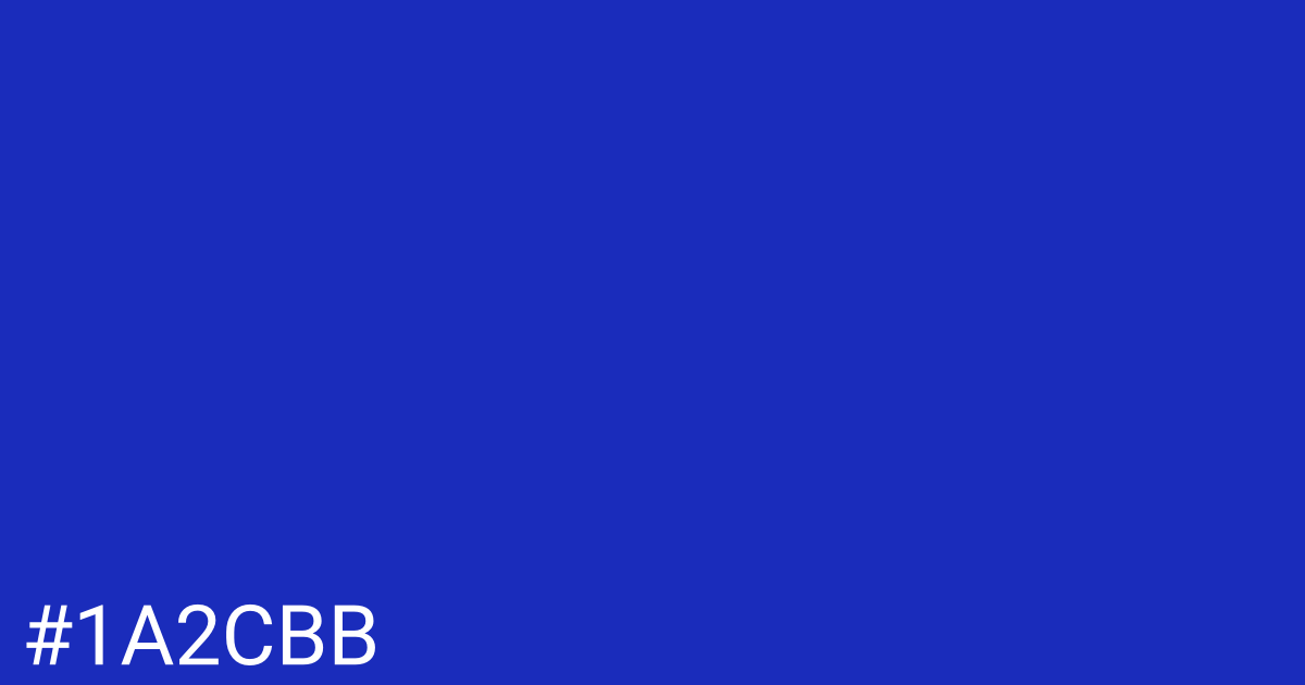 Hex color #1a2cbb graphic