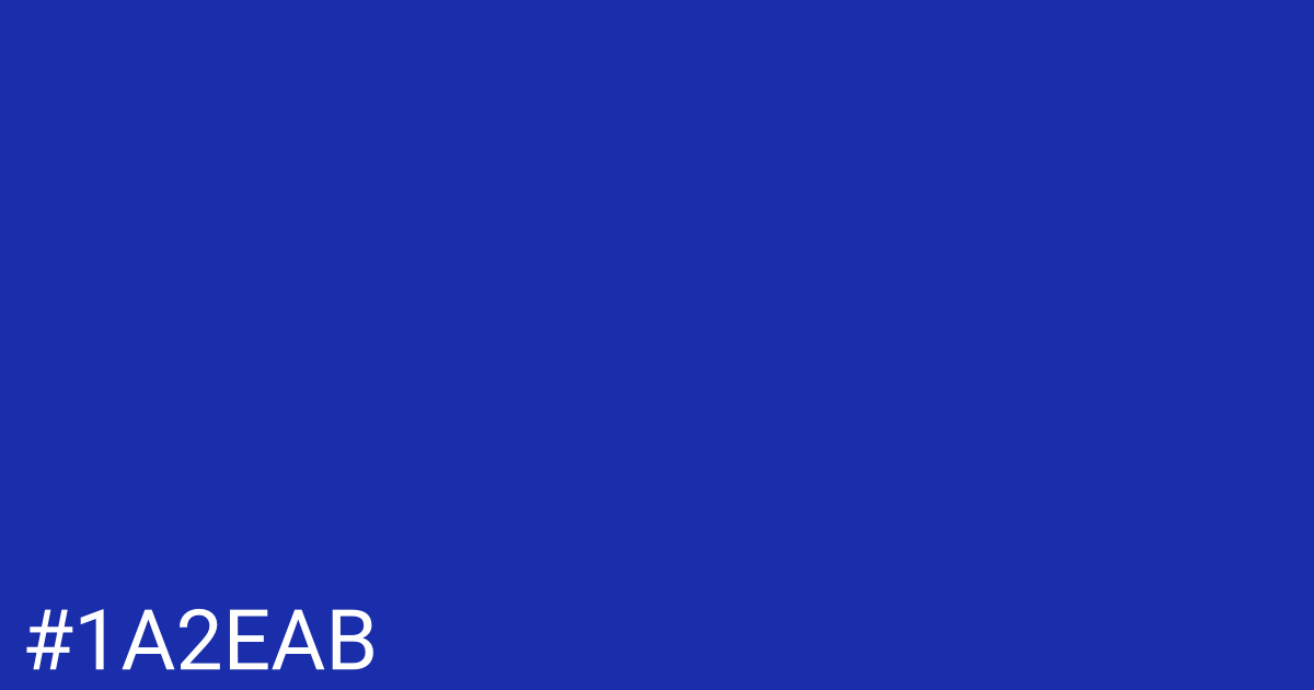 Hex color #1a2eab graphic