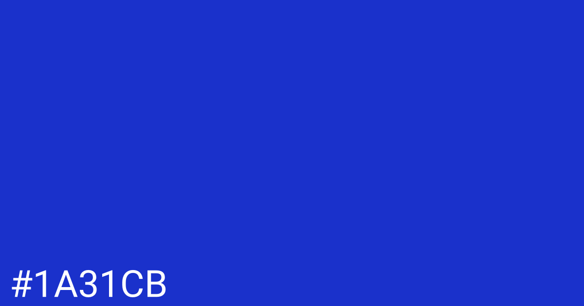 Hex color #1a31cb graphic