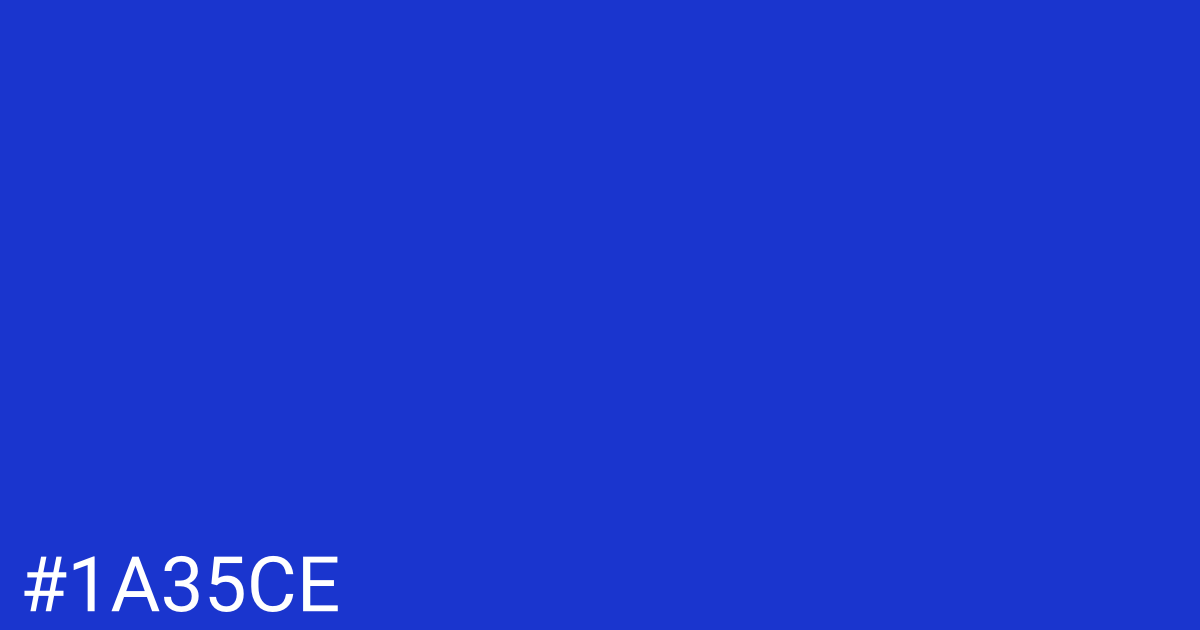 Hex color #1a35ce graphic