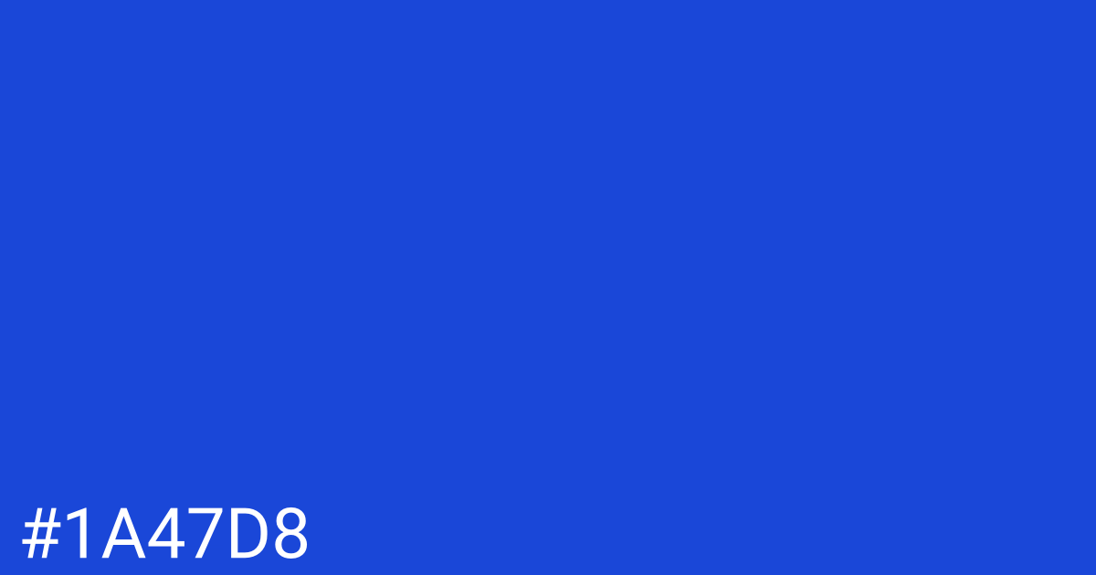 Hex color #1a47d8 graphic