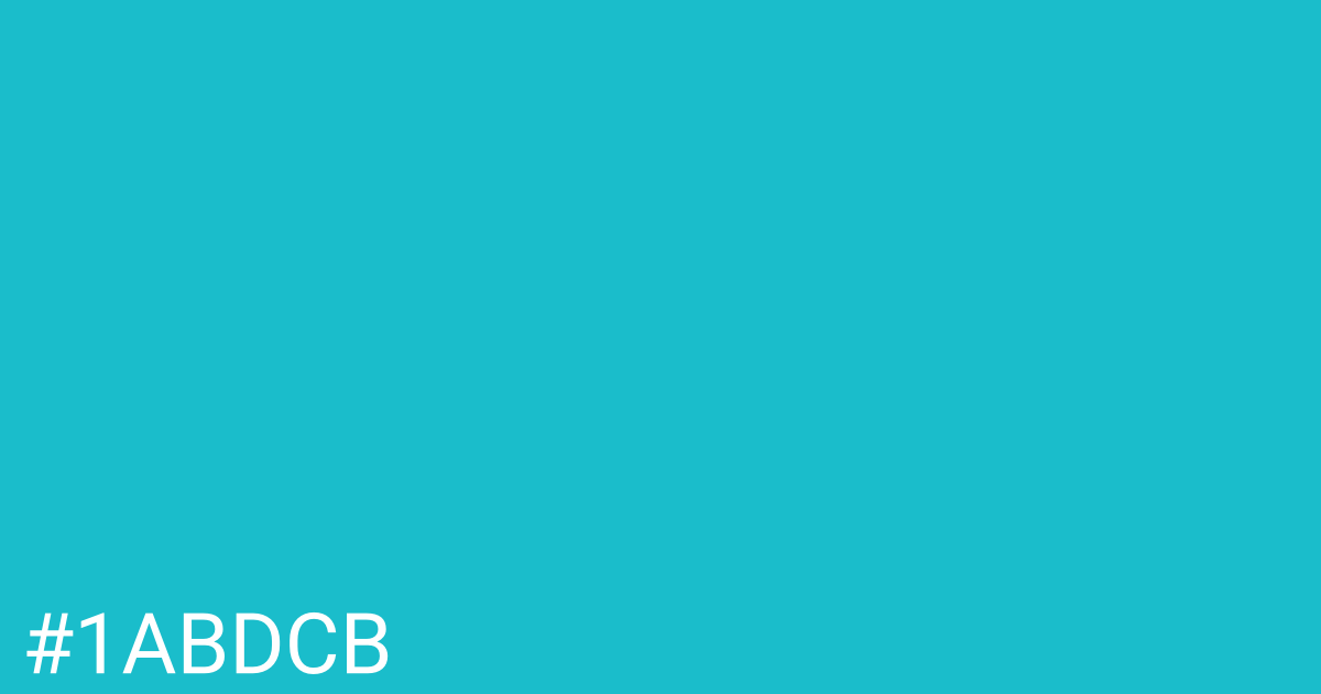Hex color #1abdcb graphic