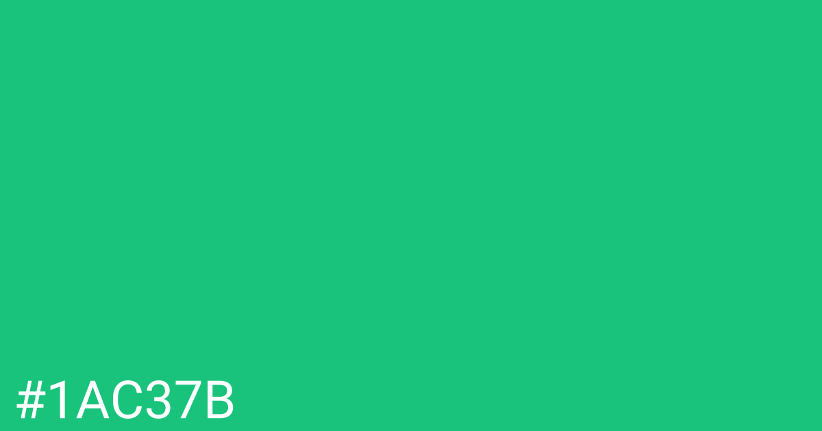 Hex color #1ac37b graphic
