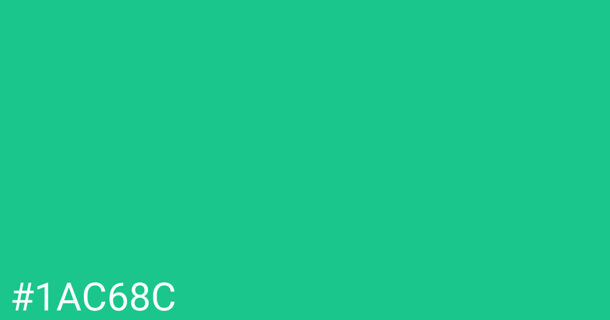 Hex color #1ac68c graphic