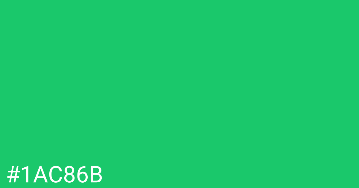 Hex color #1ac86b graphic