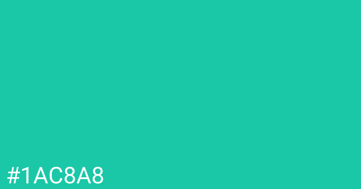 Hex color #1ac8a8 graphic