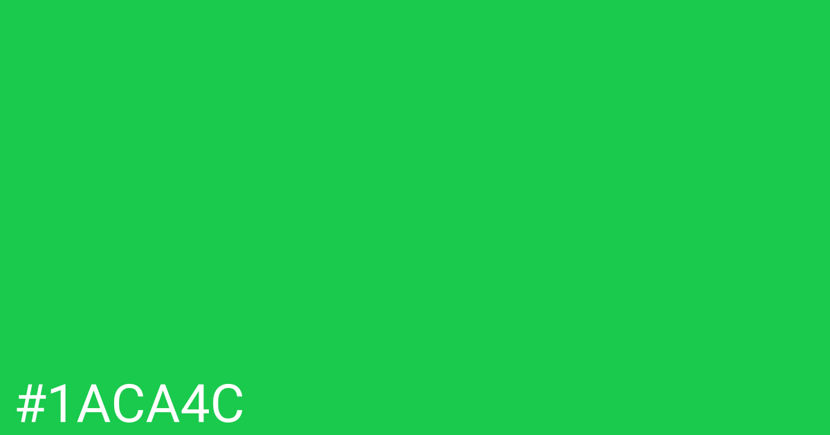 Hex color #1aca4c graphic