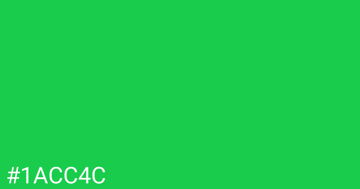 Hex color #1acc4c graphic