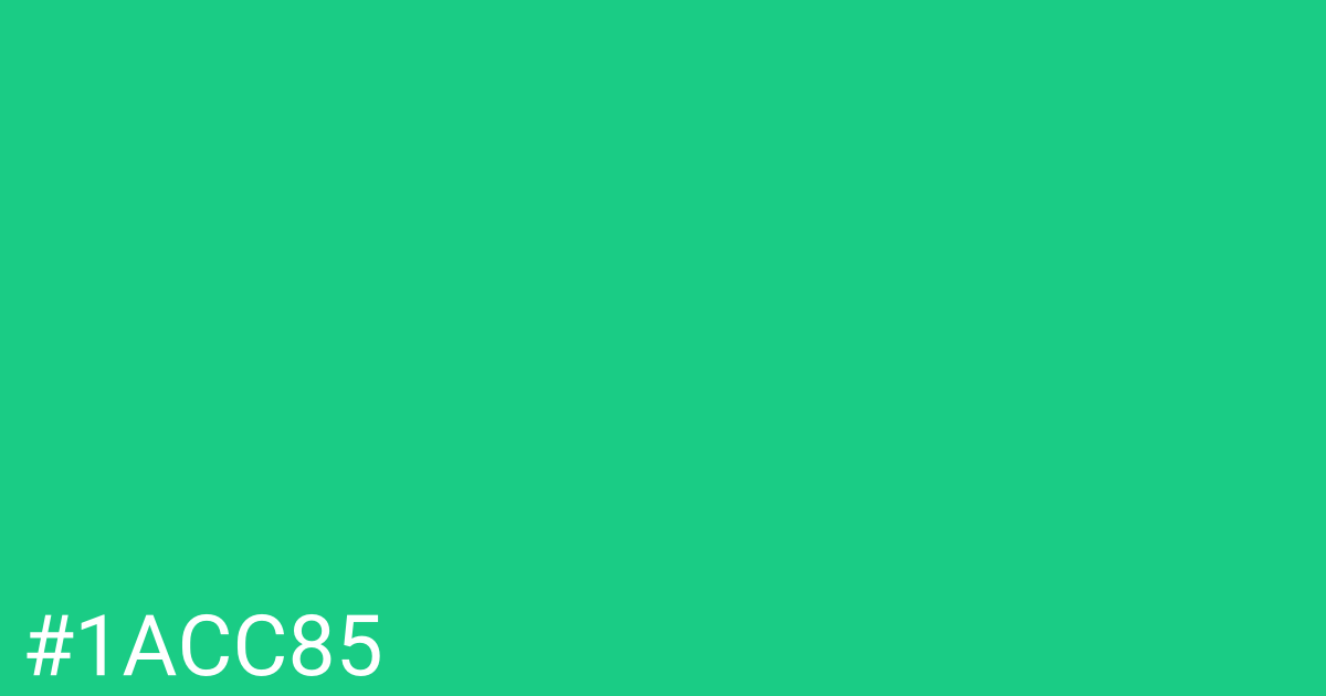 Hex color #1acc85 graphic