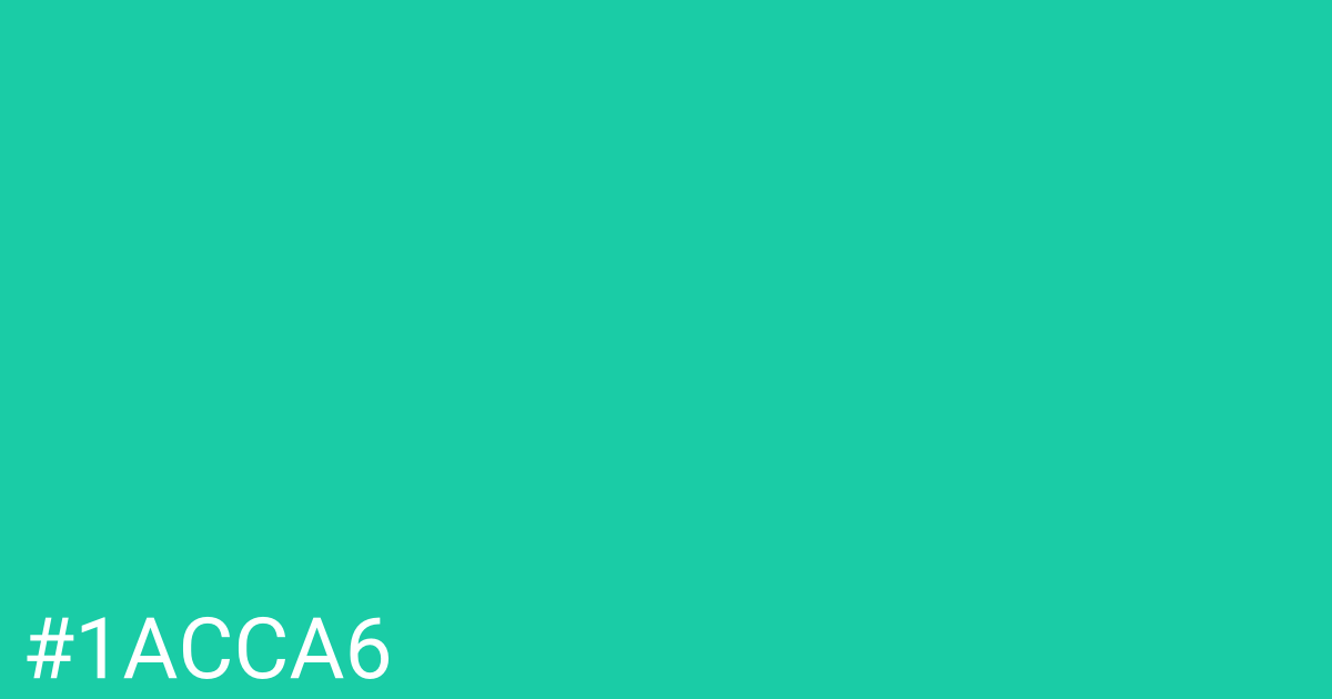 Hex color #1acca6 graphic
