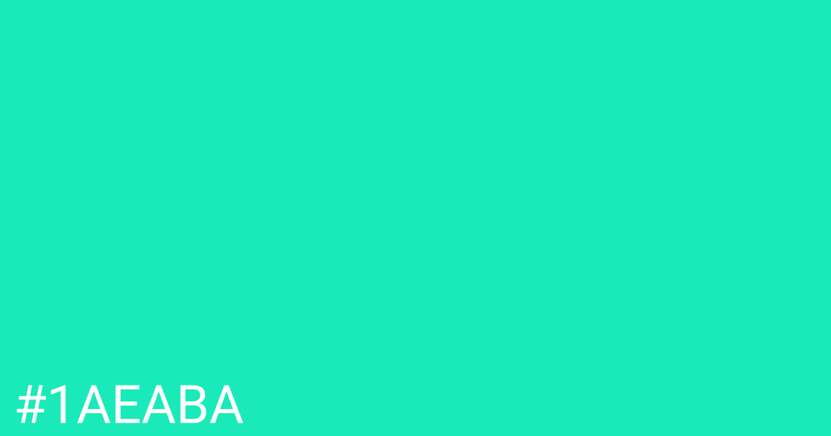 Hex color #1aeaba graphic