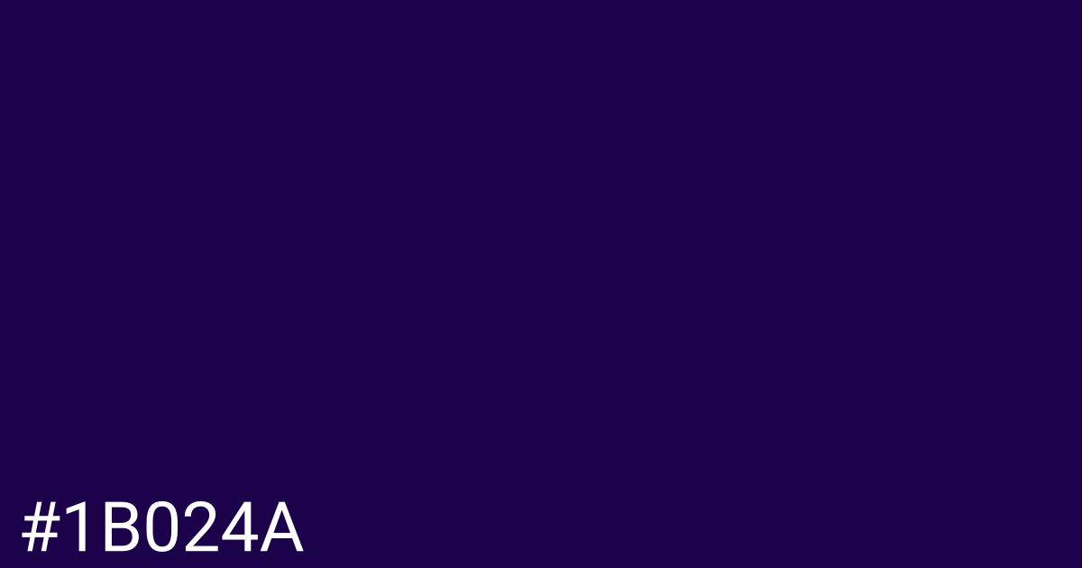 Hex color #1b024a graphic
