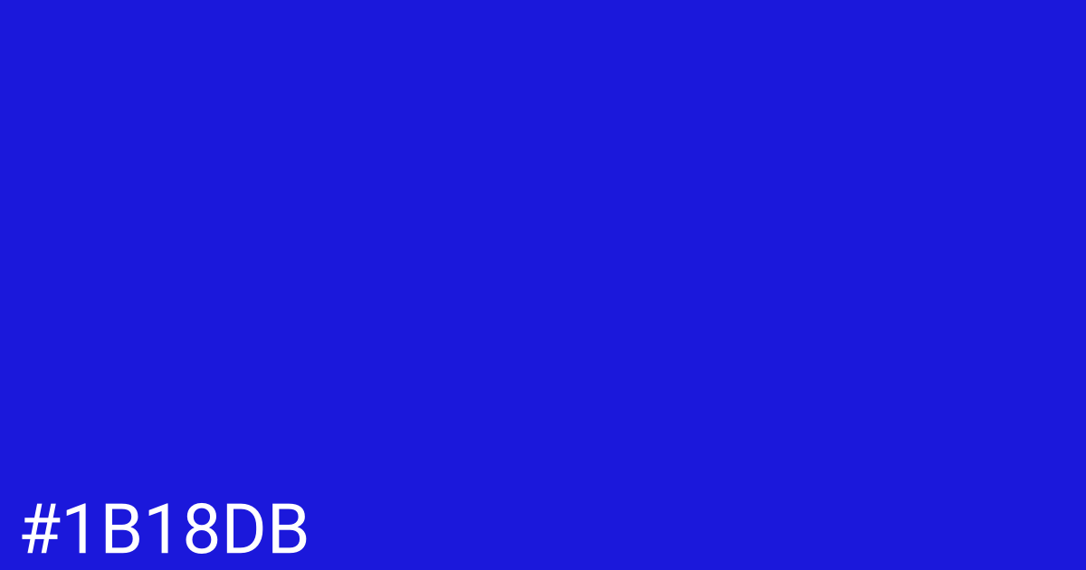 Hex color #1b18db graphic