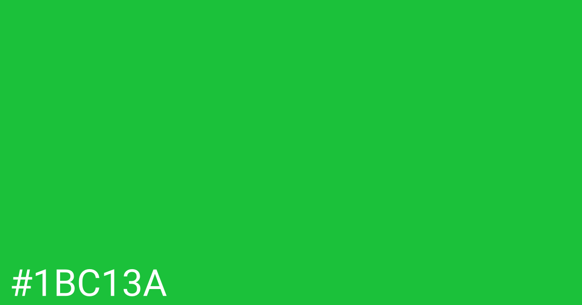 Hex color #1bc13a graphic