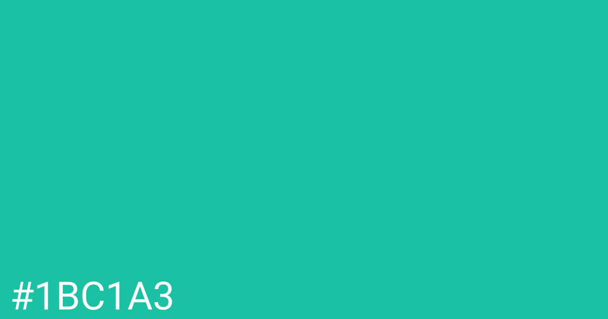 Hex color #1bc1a3 graphic