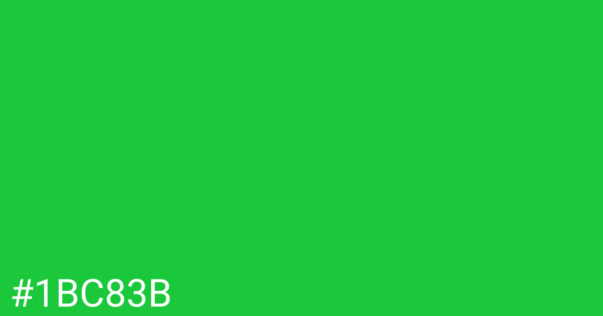 Hex color #1bc83b graphic